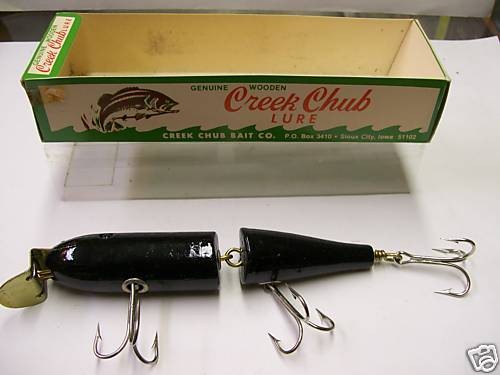 Creek Chub Jointed Pikie Original Wooden # 3000 Black