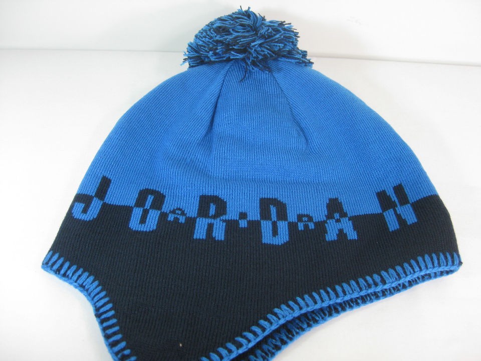 JORDAN HEADWEAR MENS TASSEL BEANIE Obsidian/Photo Blue  507948 451 