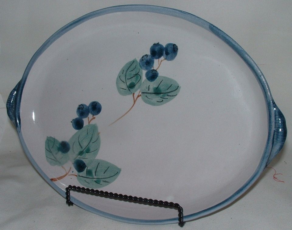 Blueberry Platter Handmade Wheel Thrown Pottery by Clyde Tullis 