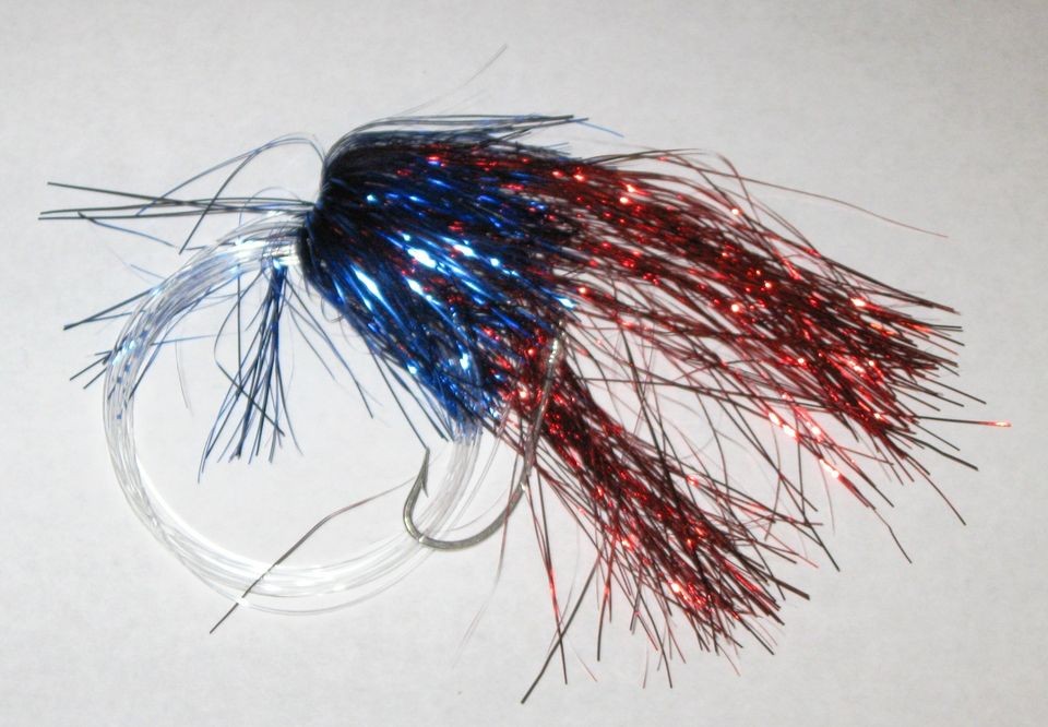 Pigeon River Fly Tyers Salmon Shocker Trolling Fly Large Blue/Red 3/0