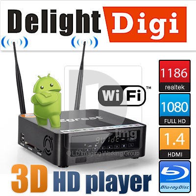   3D Full HD 1080p HDMI 1.4 Blu Ray ISO Media Player Realtek 1186 WIFI