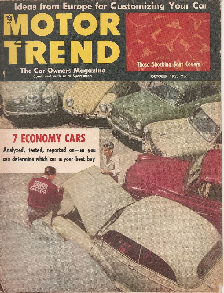 1953 MOTOR TREND Magazine Oct   GLASSPAR Maverick Volvo Ford 999