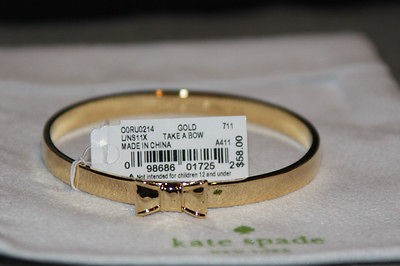 NWT Kate Spade New York Take a Bow Gold Thin Bangle Bracelet