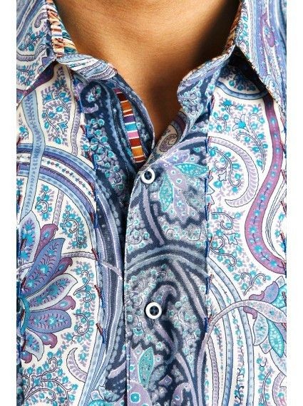 New Robert Graham Rare Paisley Embroidery J.Mazza XL Only One On 