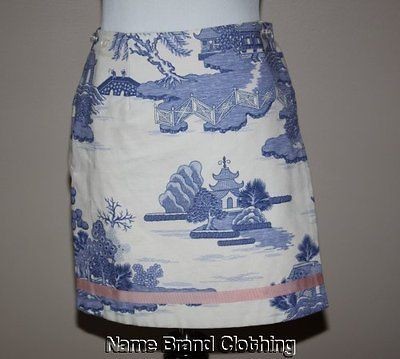 CK Bradley Tally Ho skirt blue off white size extra small XS EUC *MK*