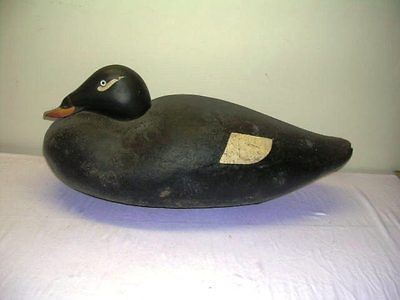 Keith Mueller large Working Scoter Decoy Cork body wood head 28