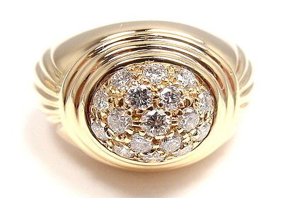 VERY RARE AUTHENTIC BOUCHERON 18K YELLOW GOLD DIAMOND RING