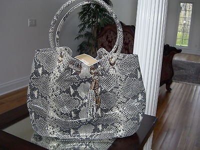 OM​G~BNWT~Michael Kors~PYTHON~L​ARGE RING TOTE~Bag 