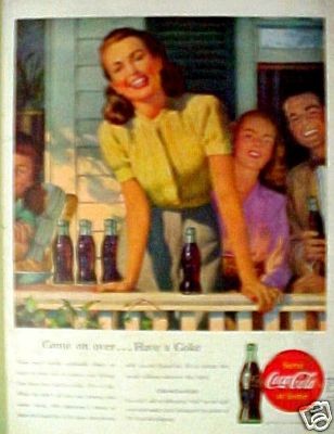 1947 Coca Cola Soda Bottle Yellow Sweater Coke Pop Art Ad