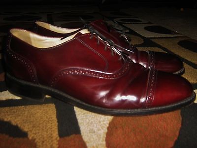 Mens Bostonian Impressions sz 11.5D/B maroon leather casual oxford 