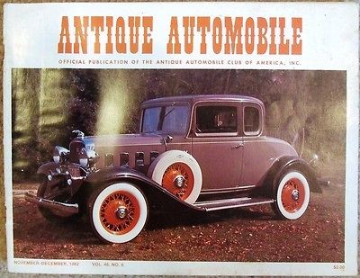 ANTIQUE AUTOMOBILE NOV DEC 1982 1932 CHEVROLET DELUXE 5 WINDOW SPORT 