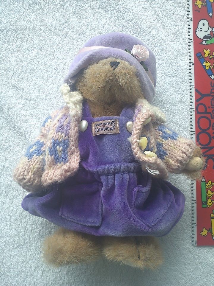 1990 1996 BAILEY BOYDS BROWN BEARS & FRIENDS PURPLE/VIOLET CLOTHES 