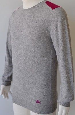 NWT BURBERRY BRIT MENS 100% CASHMERE PRORSUM KNIGHT COLORBLOCK 