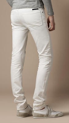 NWT* Mens BURBERRY BRIT SHOREDITCH White Skinny Fit JEANS PANTS, SZ 28