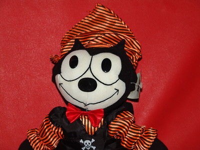 NEW HALLOWEEN PIRATE COSTUME FELIX THE CAT PLUSH TOY