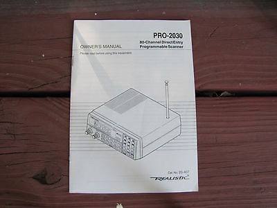 Operators manual for Pro 2030 Scanner