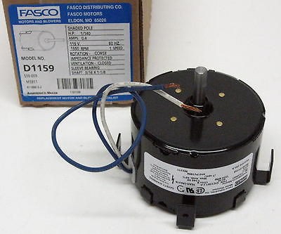 D1159 Fasco Bathroom Fan Vent Motor for 7163 1845 656 293A PV7896