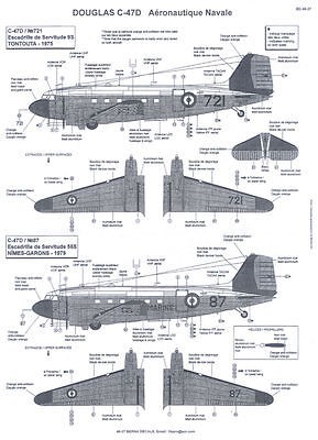 Berna Decals 1/48 DOUGLAS C 47D SKYTRAIN French Navy