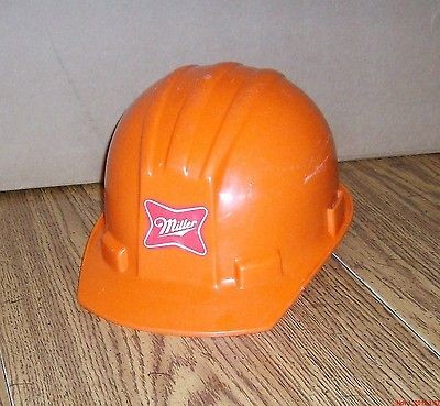 Vintage MILLER Beer Hard Hat bullard 5100 used 1/18/82 orange Unique 