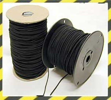 Meter of 3mm Black ELASTIC SHOCK BUNGEE CORD