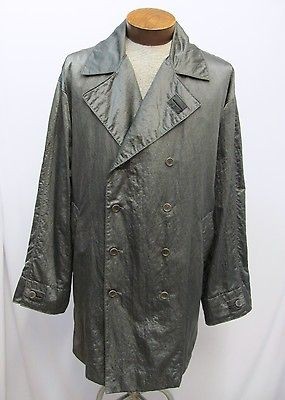 BYBLOS JACKET CAR COAT PEWTER SHINY NYLON CRINKLED STYLE VERY SPORTY 