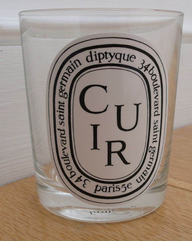 DIPTYQUE LARGE (190G) EMPTY CANDLE JAR   CUIR & BOX