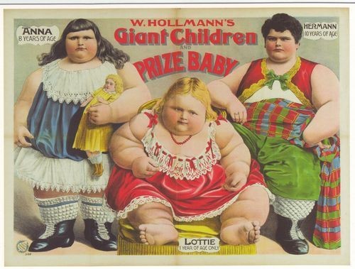 Vintage Circus Freak Show Poster Giant Children A3 / A2 Print