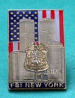 WORLD TRADE CTR 9 11 W/ FBI BADGE PIN