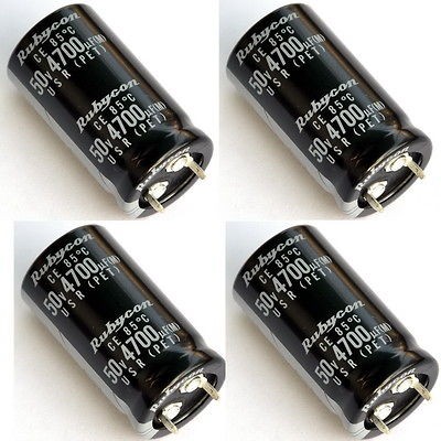 4x Japan RUBYCON 4700uF / 50V Electrolytic Capacitors. SKU167003