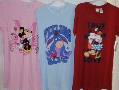 Womans Short Sleeve Disney Print Sleepshirts/Ni​ghtgowns Size S M 