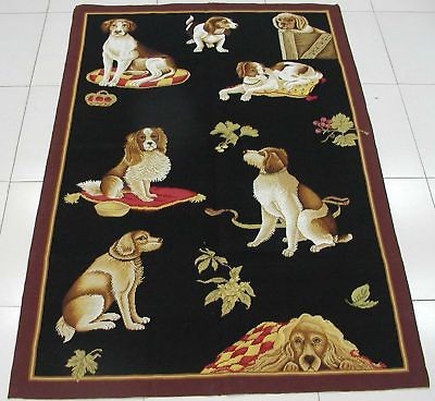 x6 Cavalier King Charles Beagle Basset Hound Dog Wool Needlepoint 