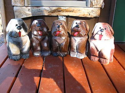 Fat Puppy Dog Pack Chainsaw Carving Quality Red Cedar Wood Great 