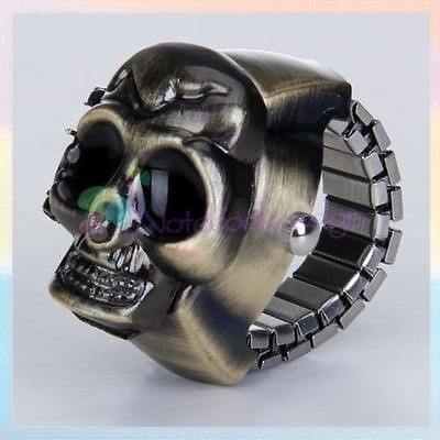 Celtic Steampunk Vintage Style Skull Cover Finger Ring Watch Gift NEW