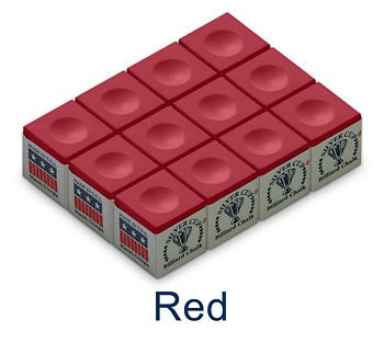 RED   SILVER CUP BILLIARD, POOL CHALK   1Dz/12 pieces