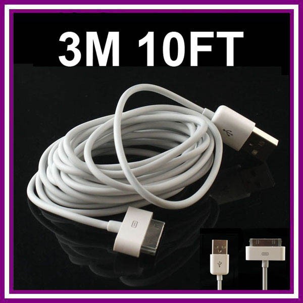 3M 10FT USB Date Sync Charger Cable Cord For Apple iphone 4 4S 3G 3GS 