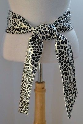 BRAND NEW SEXY ANIMAL LEOPARD PRINT 80S MOD KIMONO SASH WRAP BELT 