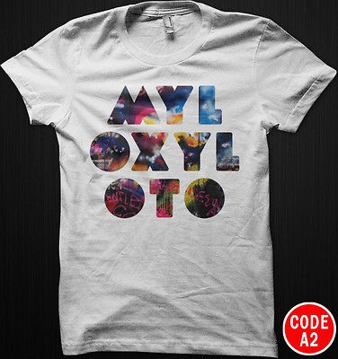 COLDPLAY Chris Martin Mylo Xyloto Rock Band Tour T Shirt Tee All Size 
