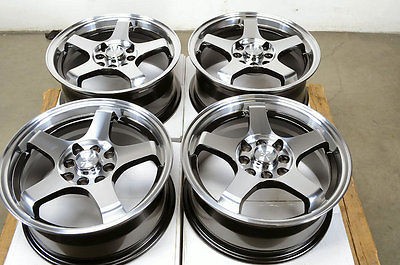   4x100 Black Wheels Yaris Civic Integra Aveo Sentra Insight 4 Lug Rims