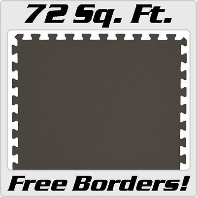 CHARCOAL GRAY 72 SQFT INTERLOCKING EXERCISE FOAM FLOOR PUZZLE MAT 