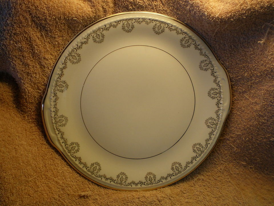   Smith Taylor Cake Plate, Vintage, Gold Trim, Comps of LA Furniture Co