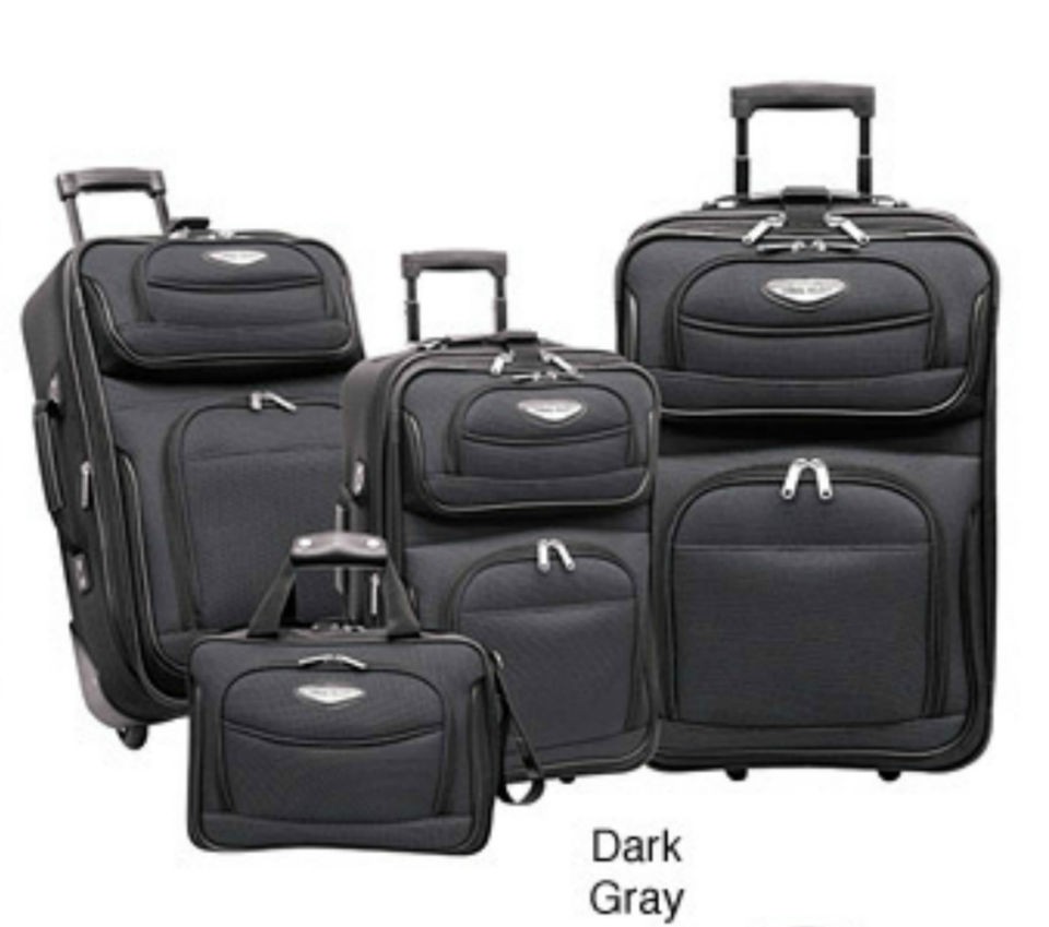 Travelers Choice Amsterdam 4 piece Luggage Set Gray