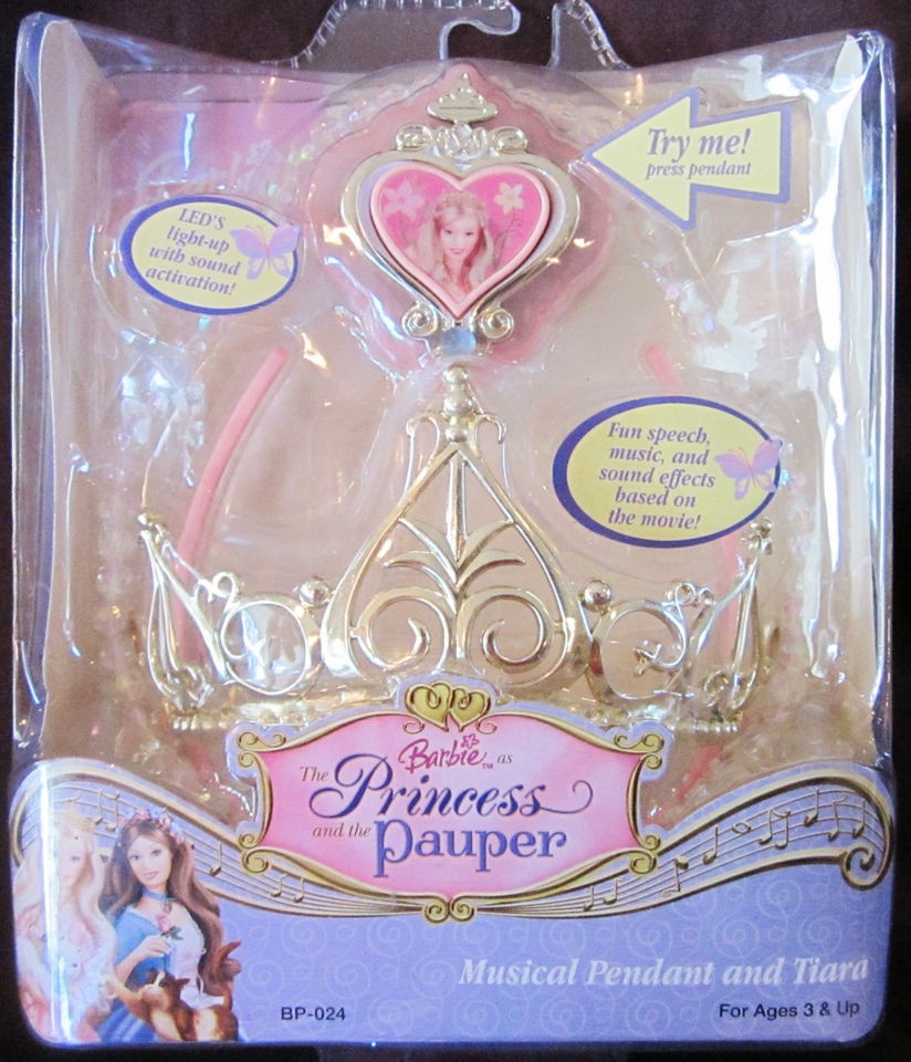 BARBIE Princess & Pauper PENDANT & TIARA girls dress up costume  NEW