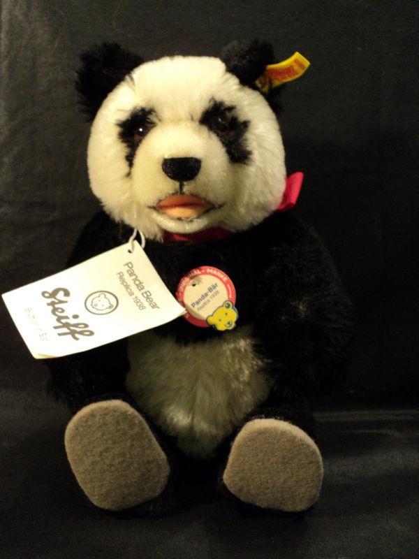 ADORABLE STEIFF MOHAIR 1938 REPLICA PANDA BEAR w/TAGS