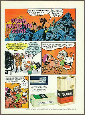 Doral Cigarettes 1971 magazine print ad, cartoon comic art