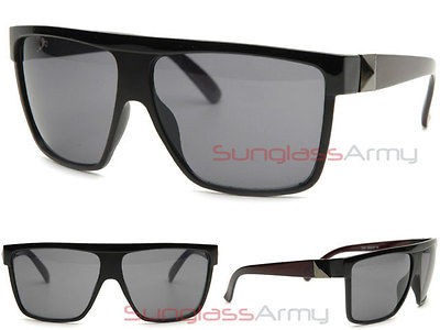 MADNESS Sunglasses BLACK w/ BLACK CHROME STUDS super retro future 