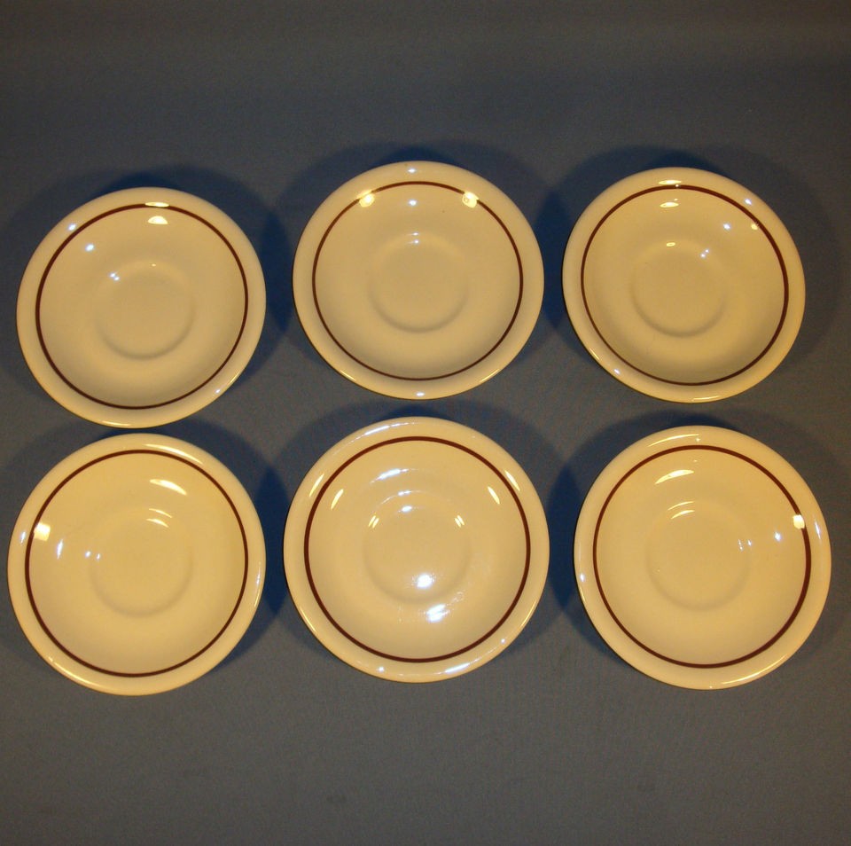 LOT of 6 Buffalo China Cafe Restaurant Ware Saucers 6 Diameter