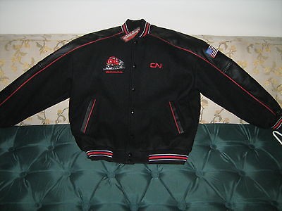 Canadian National CN 2315 Men’s Custom Black Wool & Leather Jacket 