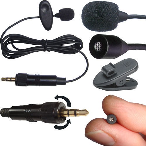 BLACK PRO CLIP ON LAVALIER MICROPHONE FOR SENNHEISER