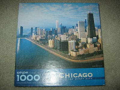 1992 SPRINGBOK JIGSAW PUZZLE CHICAGO THE WINDY CITY 1000 PIECES **NEW 