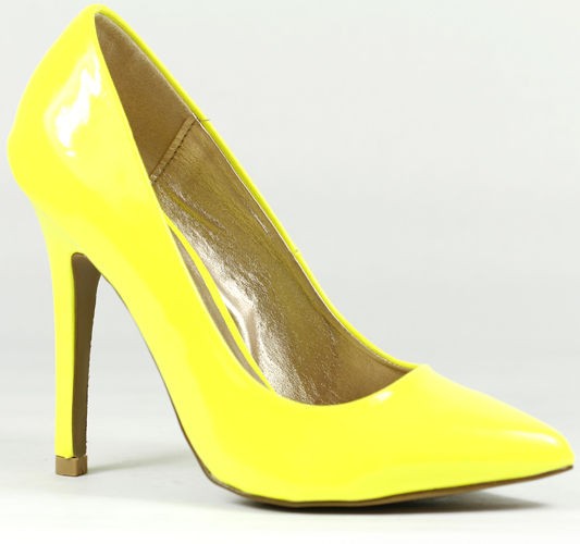 Neon Patent Pointy Toe High Heel Classic Dress Pump Qupid Potion 01